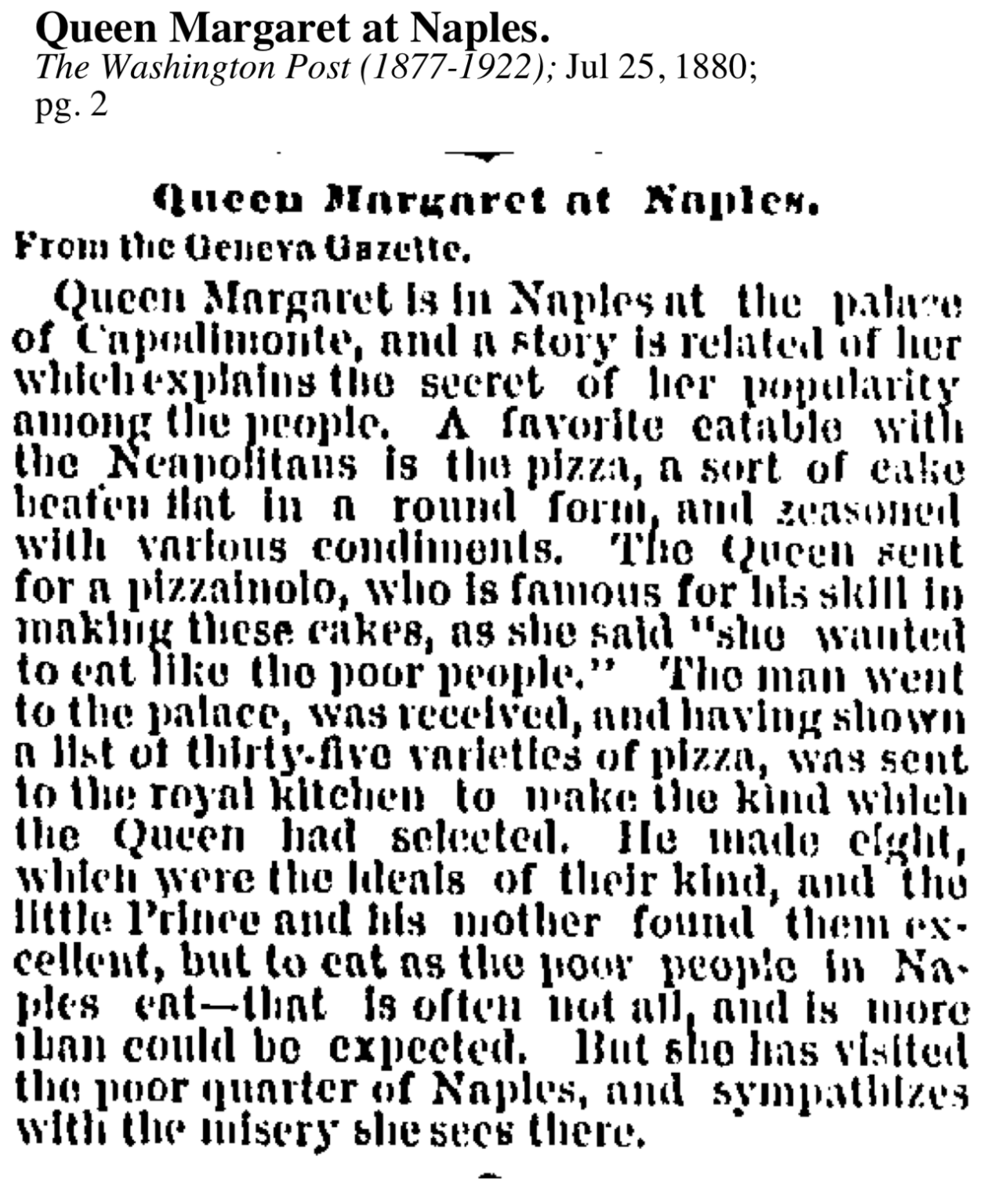 The Real Story of Pizza Margherita Scotts Pizza Tours