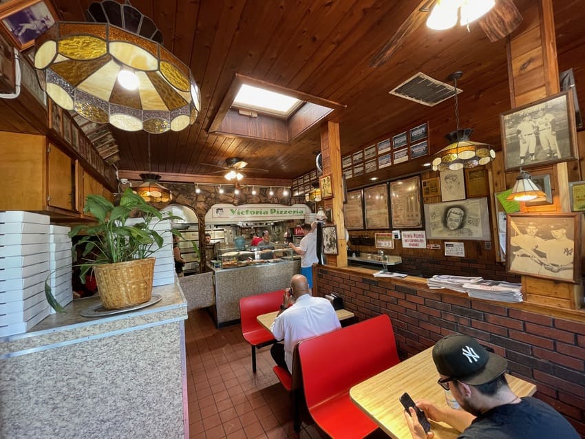 interior of a classic 1960s pizzeria