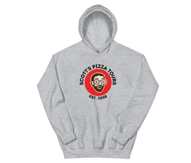 Scott's Pizza Tours face logo hoodie