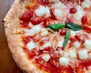 Pizza margherita at Ovest NYC