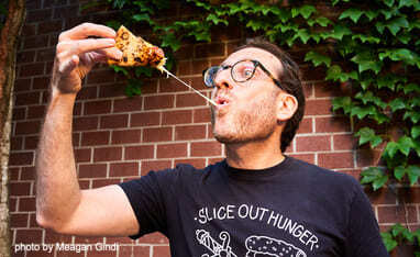 Scott Wiener eating pizza